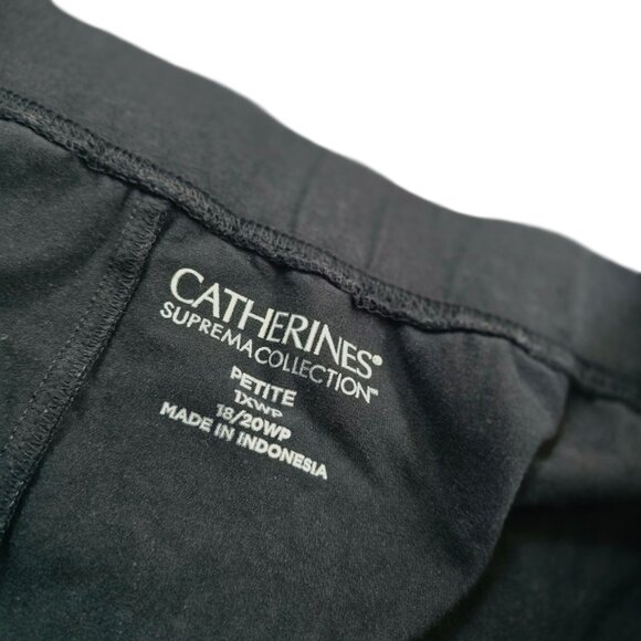 Catherines Capri Pants Women’s 1XWP Black Plus Petite Gingham Stretch Pockets - Picture 5 of 13